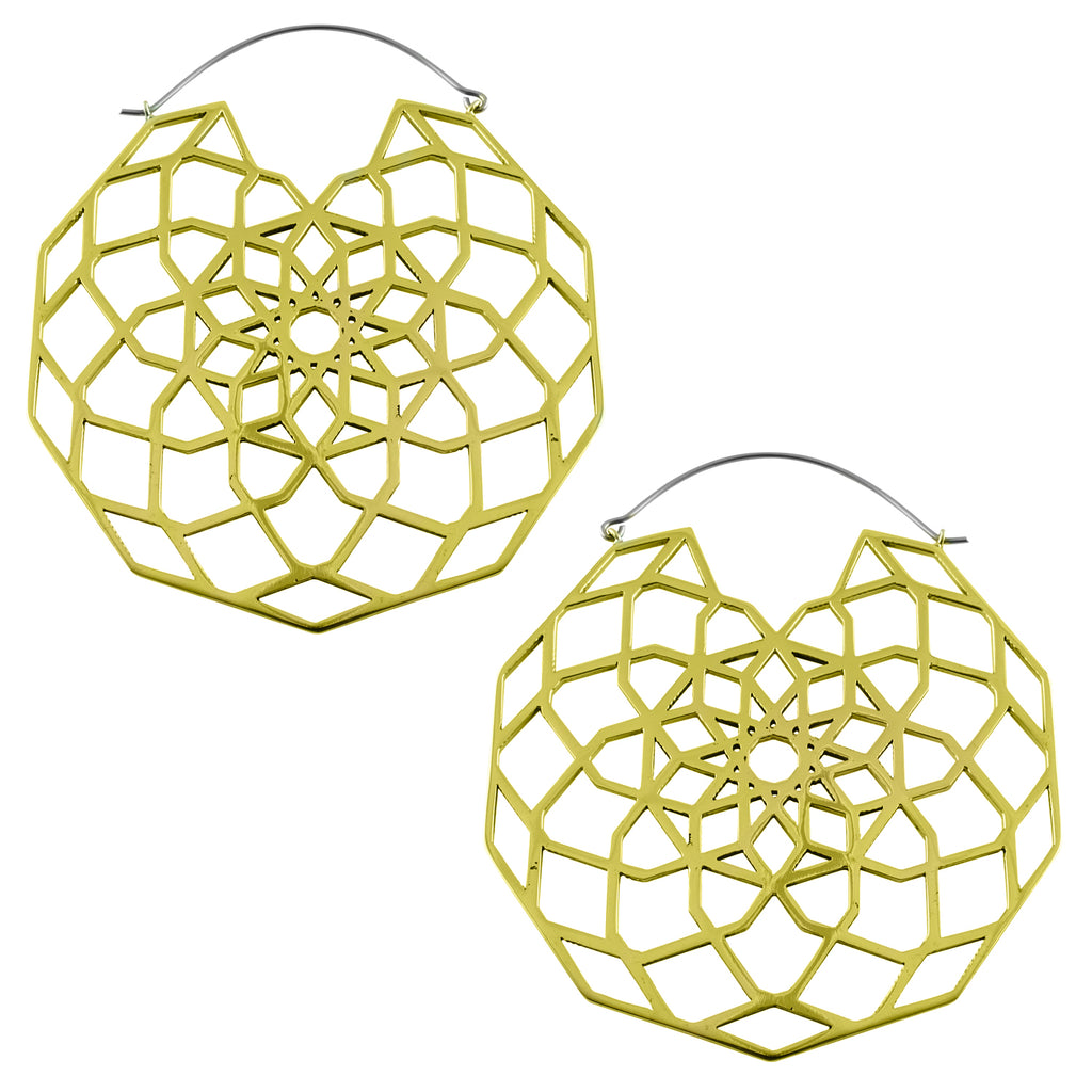 Gold Labyrinth Titanium Hangers / Earrings