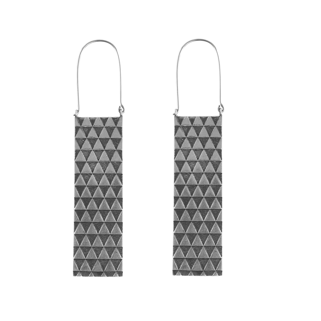 Silver Fifty-Fifty Titanium Earrings