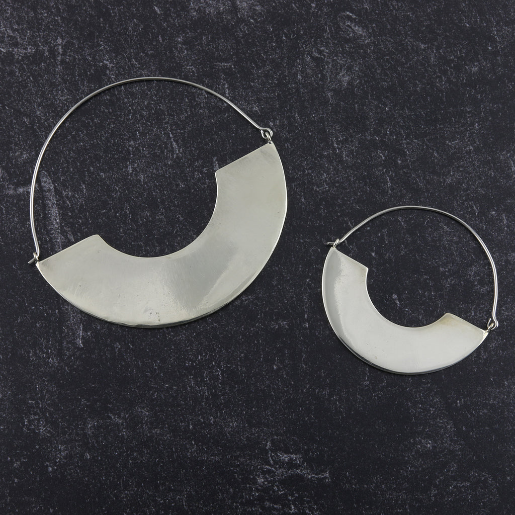 Silver Arc Titanium Earrings
