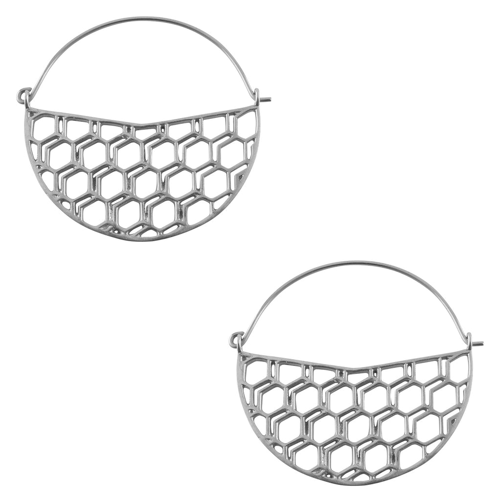 Silver Hexad Titanium Hangers / Earrings