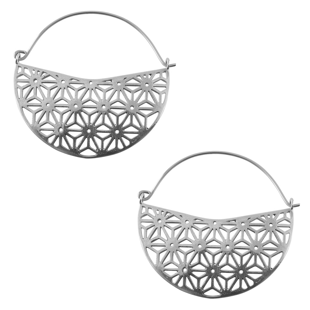 Silver Asanoha Titanium Hangers / Earrings
