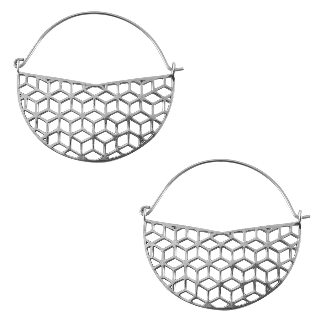 Silver Rhombille Titanium Hangers / Earrings