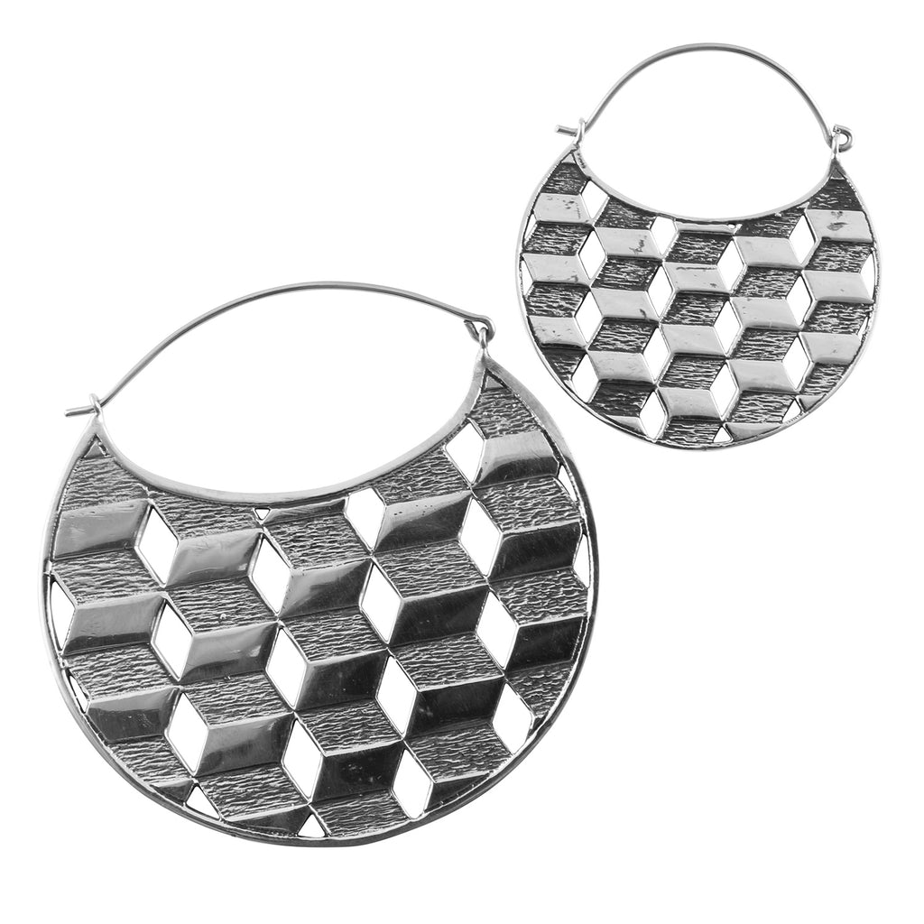 Silver Chamber Titanium Earrings